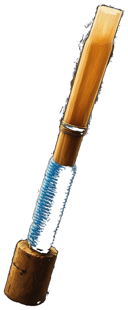 An illustrated oboe reed